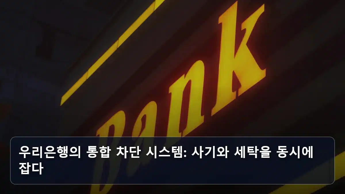 우리은행의 통합 차단 시스템: 사기와 세탁을 동시에 잡다 관련 이미지