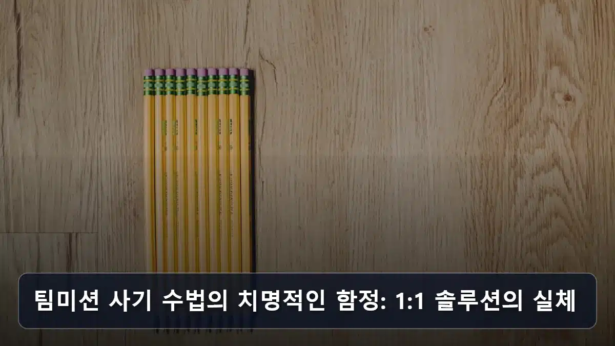 팀미션 사기 수법의 치명적인 함정: 1:1 솔루션의 실체 관련 이미지