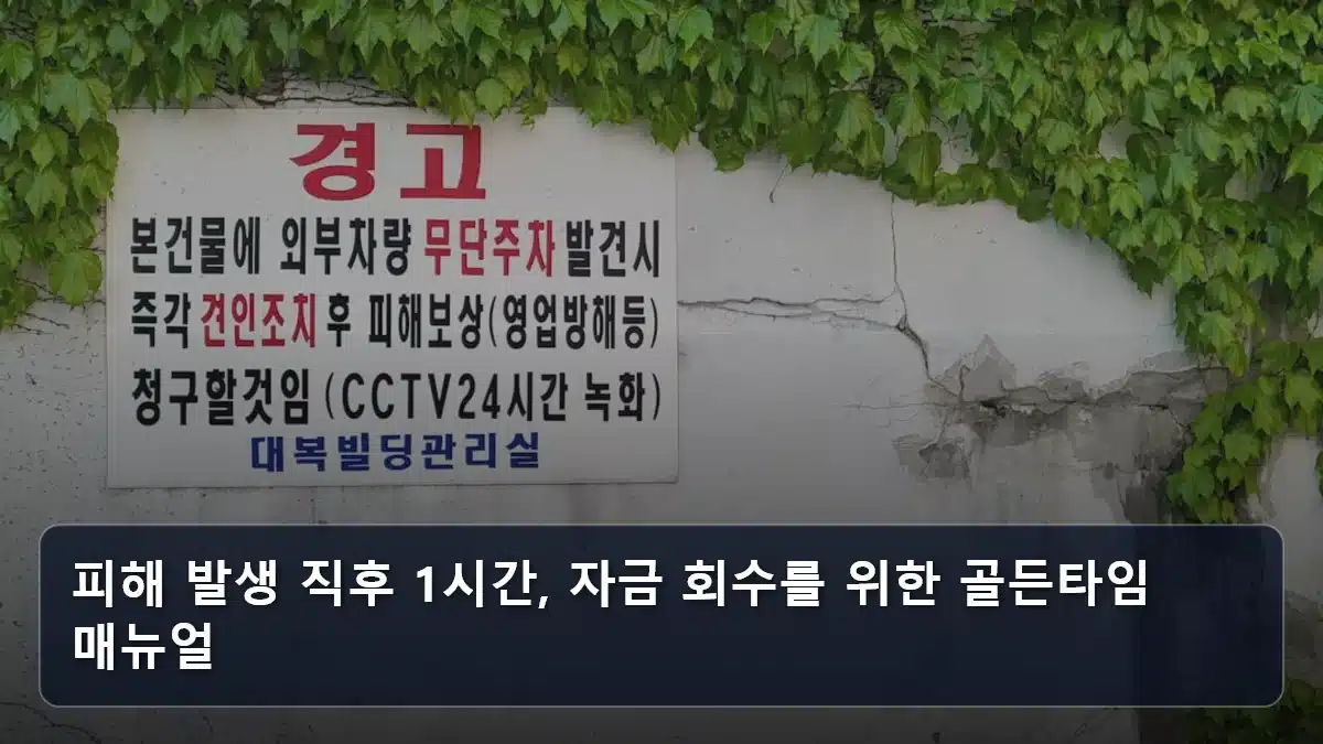 피해 발생 직후 1시간, 자금 회수를 위한 골든타임 매뉴얼 관련 이미지