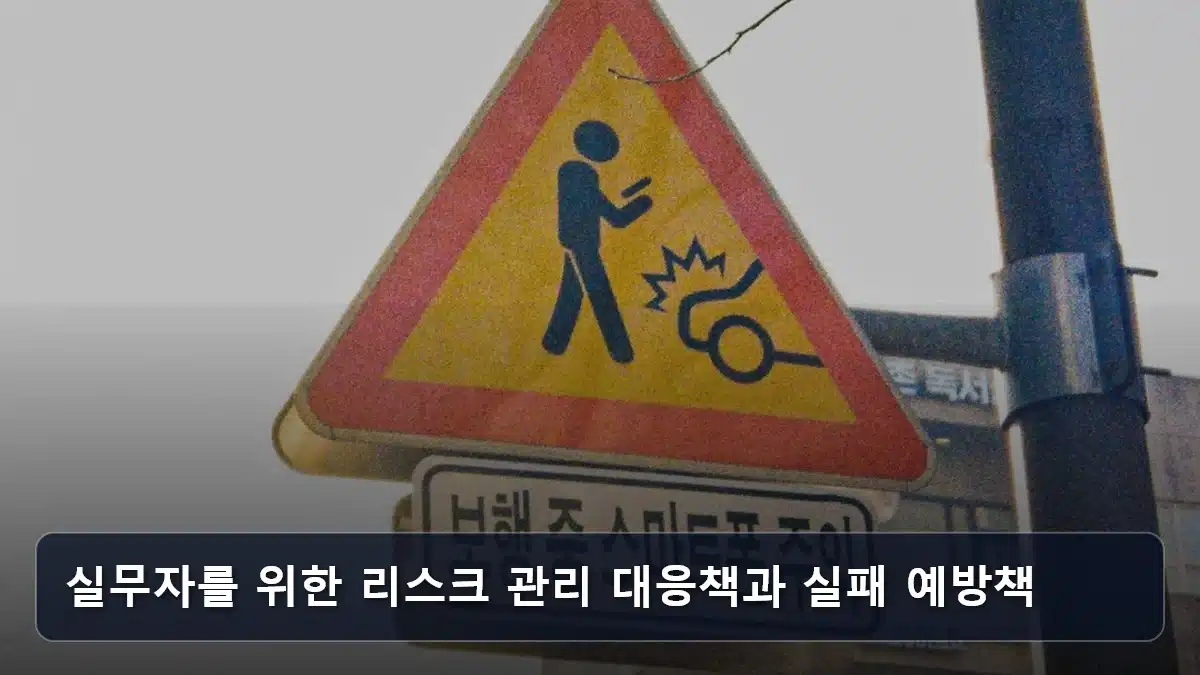 실무자를 위한 리스크 관리 대응책과 실패 예방책 관련 이미지