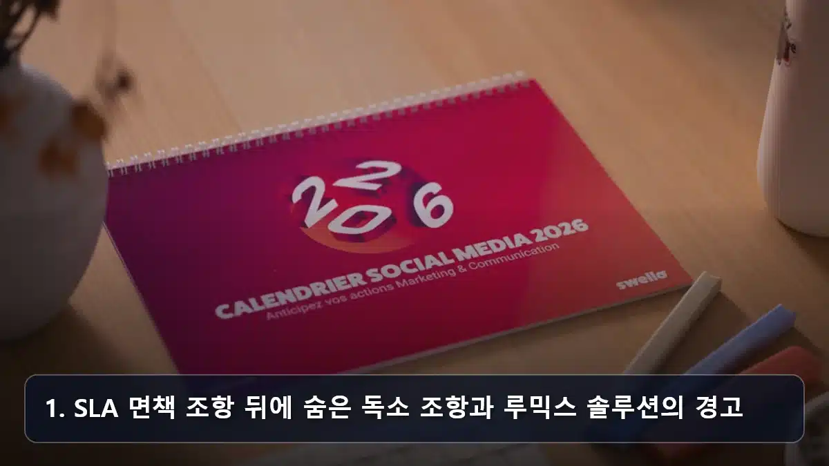 1. SLA 면책 조항 뒤에 숨은 독소 조항과 루믹스 솔루션의 경고 관련 이미지