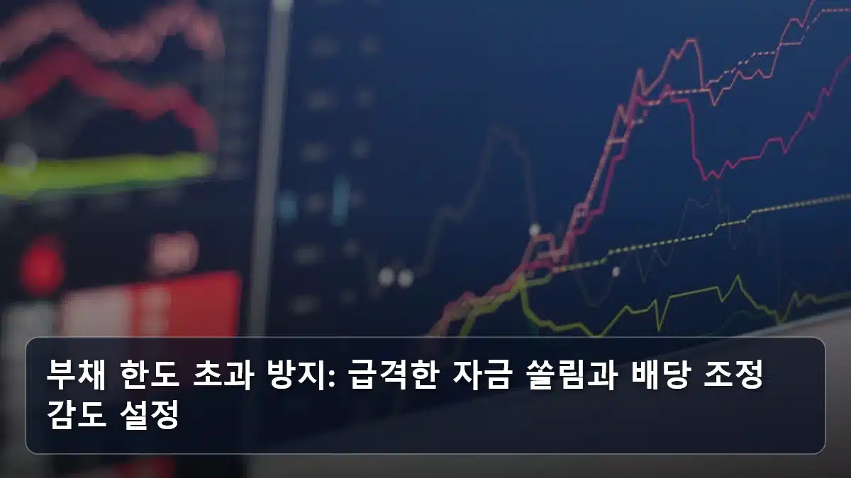부채 한도 초과 방지: 급격한 자금 쏠림과 배당 조정 감도 설정 관련 이미지