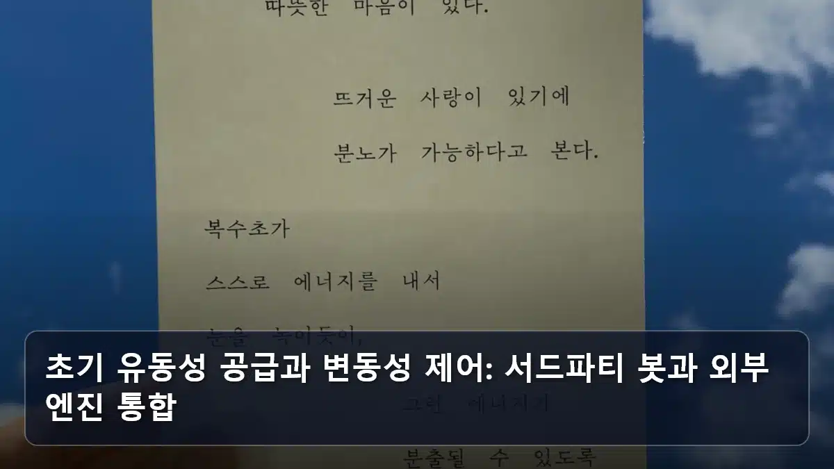 초기 유동성 공급과 변동성 제어: 서드파티 봇과 외부 엔진 통합 관련 이미지