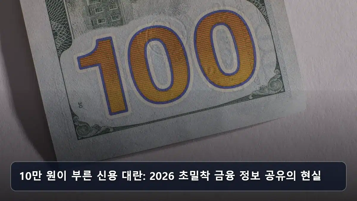 10만 원이 부른 신용 대란: 2026 초밀착 금융 정보 공유의 현실 관련 이미지
