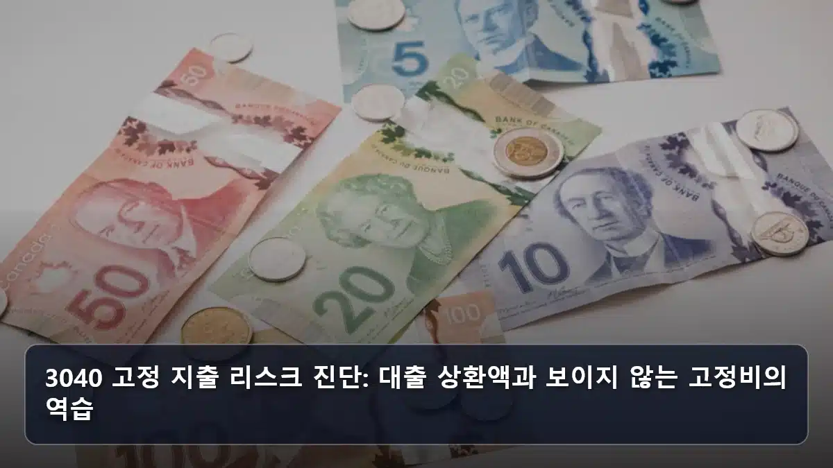 3040 고정 지출 리스크 진단: 대출 상환액과 보이지 않는 고정비의 역습 관련 이미지