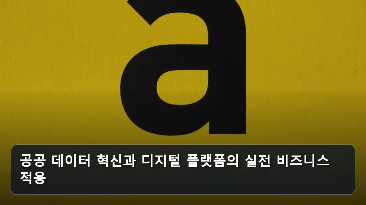 공공 데이터 혁신과 디지털 플랫폼의 실전 비즈니스 적용 관련 이미지