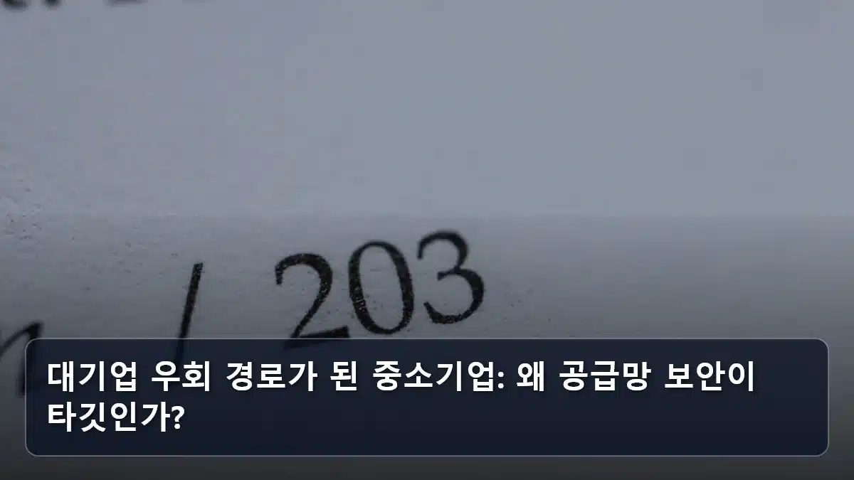 대기업 우회 경로가 된 중소기업: 왜 공급망 보안이 타깃인가? 관련 이미지